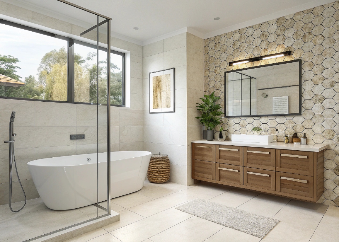 Керамическая плитка и керамогранит с геометрическим орнаментом